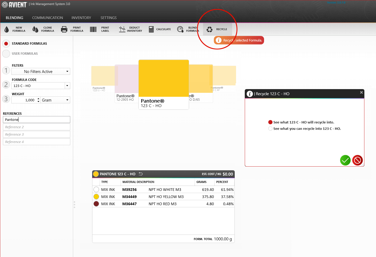 Ink recycling made lab