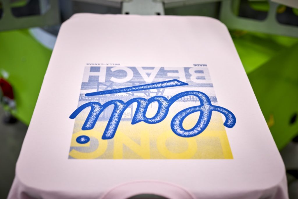 Gold Grey Blue print on shirt