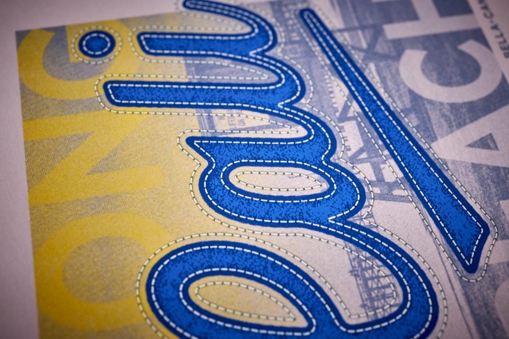 Macro of Faux Applique and Stitching